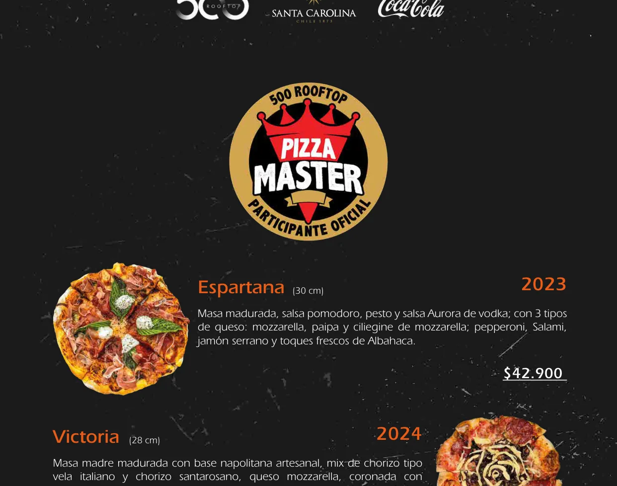 Menú 500 Rooftop, sección 10
