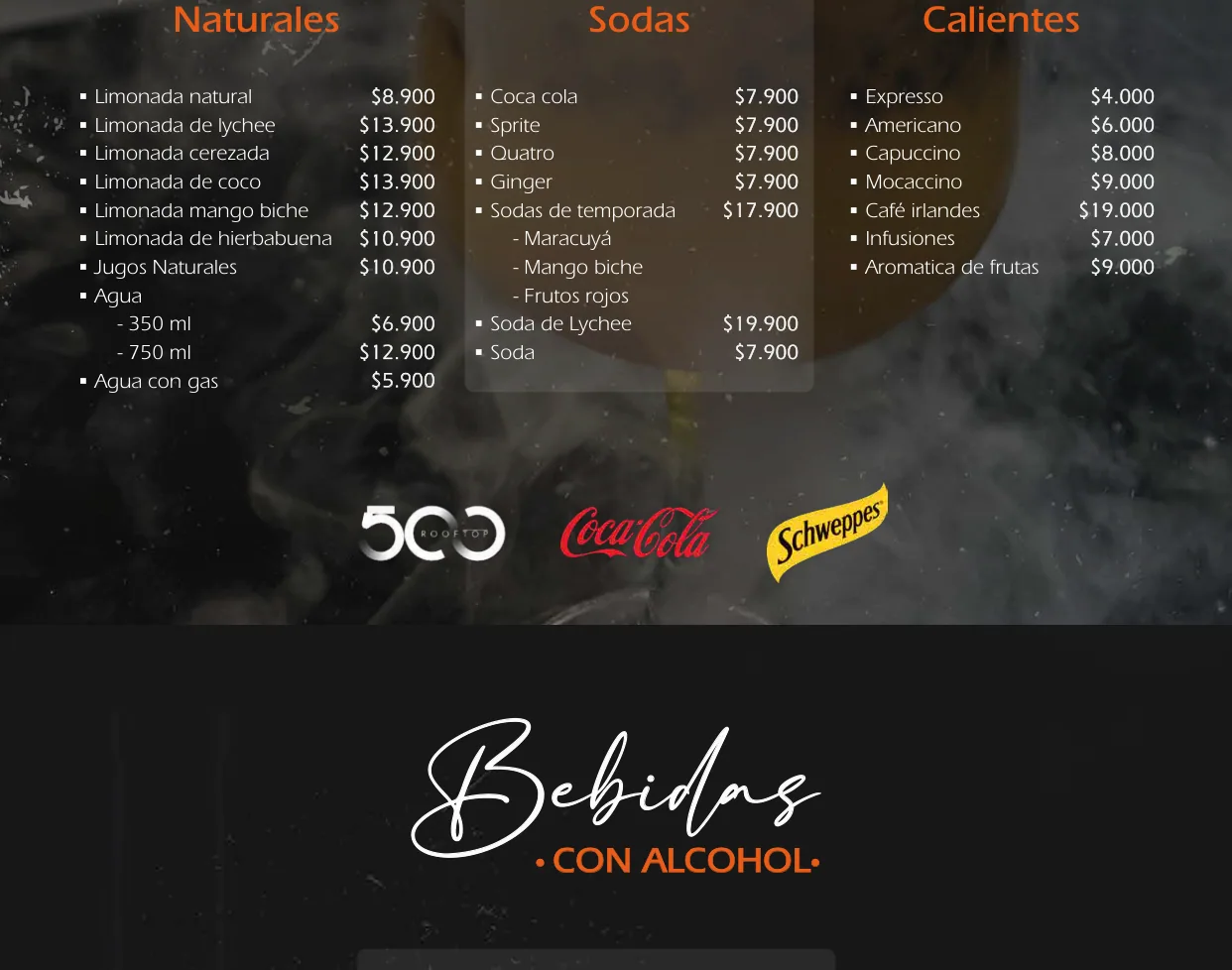 Menú 500 Rooftop, sección 21
